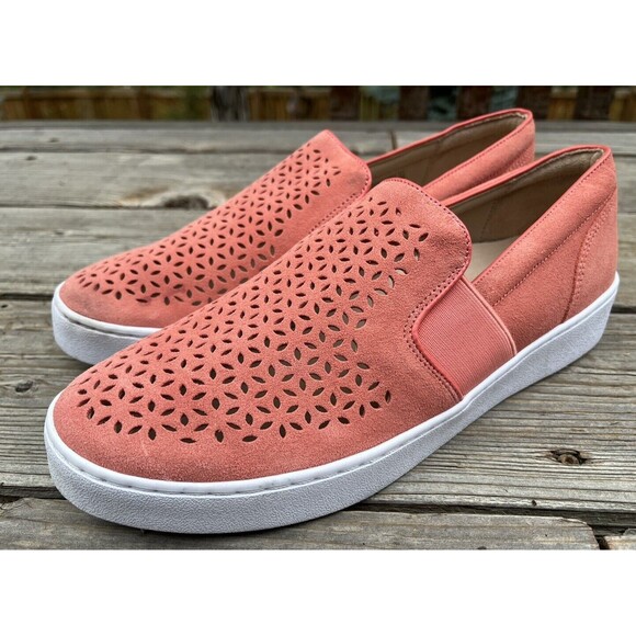 Vionic Kani Women's 9 Slip On Suede Loafers Cut Out - Coral - Picture 6 of 13
